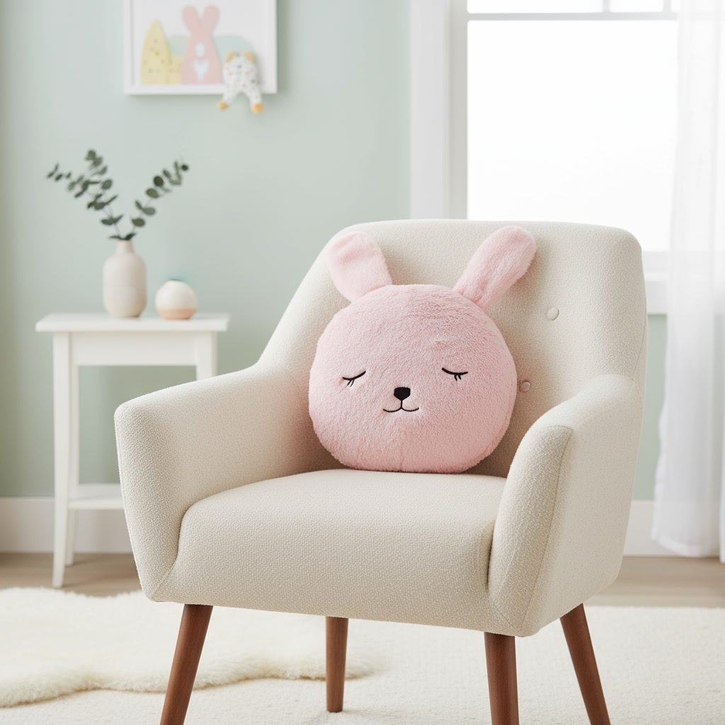Cojín infantil conejito rosa - Imagen 2