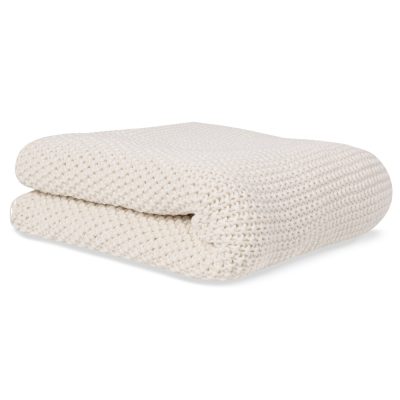 Manta de tricot marfil