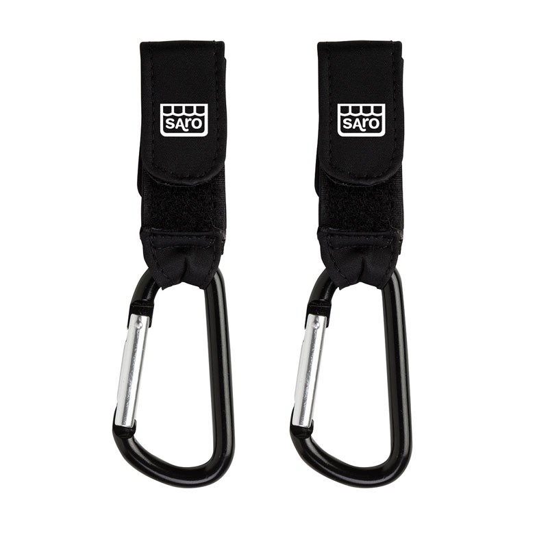 set-de-dos-mosquetones-para-carrito-negro-saro Pack de dos colgadores con mosquetón metalizado - Imagen 1