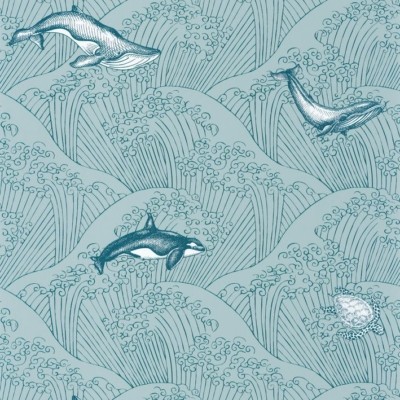 Papel pintado Nuestro Planeta Bajo el mar Verde Agua
