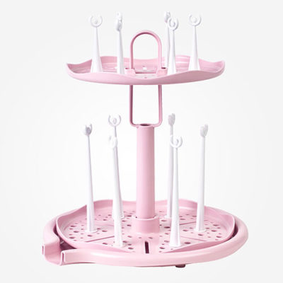 Escurridor de biberones giratorio rosa