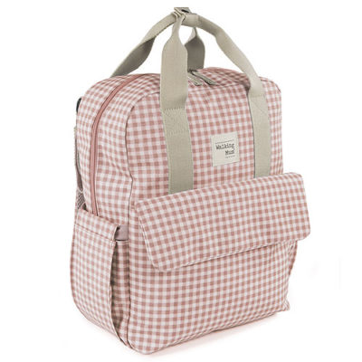 Mochila maternal I Love Vichy rosa