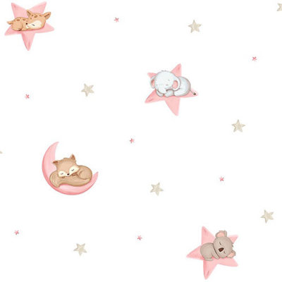 Papel pintado infantil Dreams rosa