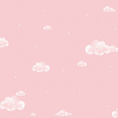 Papel pintado infantil Clouds rosa