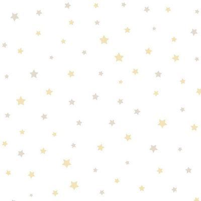 Papel pintado infantil Stars gris/mostaza