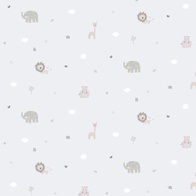 Papel pintado infantil Jungle gris