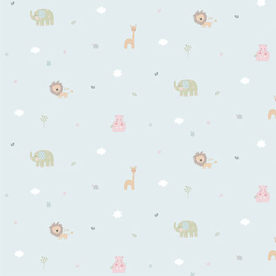 Papel pintado infantil Jungle azul
