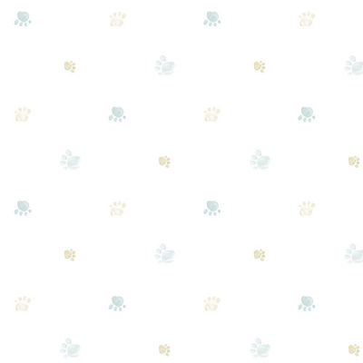 Papel pintado infantil Footsteps azul y beige