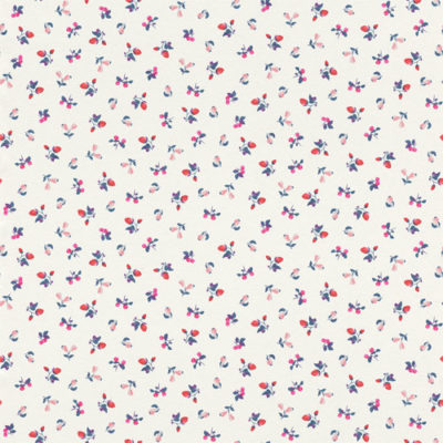 Papel pintado infantil flores y fresas