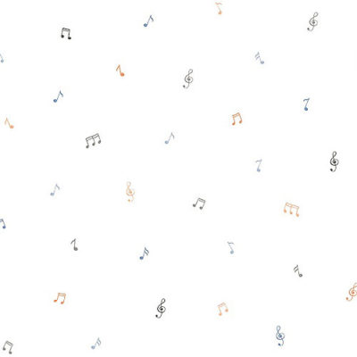 Papel pintado infantil Little Parade azul y mostaza