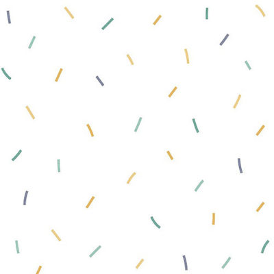 Papel pintado infantil Confetti mostaza
