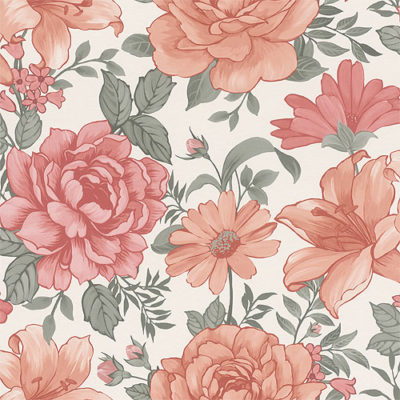 Papel pintado infantil Rose terracota