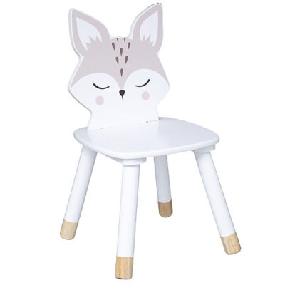 Silla de madera infantil con diseño de Zorro