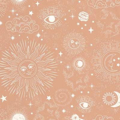 Papel pintado Young & Free - Live Your Dreams salmón