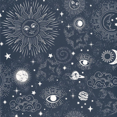 Papel pintado Young & Free - Live Your Dreams azul noche