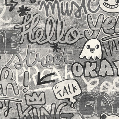 Papel pintado Young & Free - Make it Fun gris