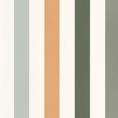 Papel pintado Young & Free - Stay Positive verde y naranja