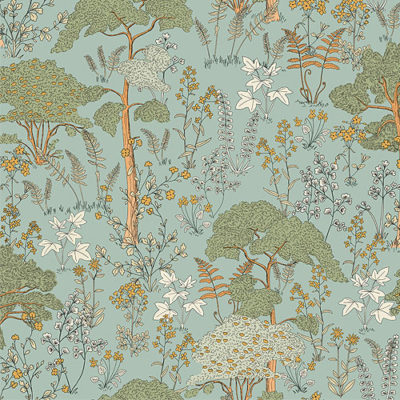 Papel pintado Autour du Monde - Flaner aqua