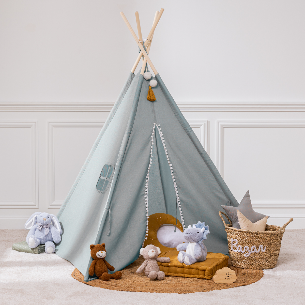 174246-tipi-azul Casita tipi infantil Wapi azul - Imagen 1