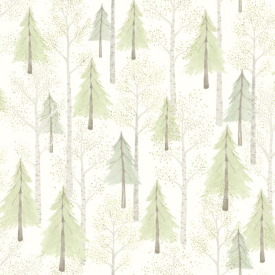 Papel pintado Érase una vez In  The Forest verde almendra