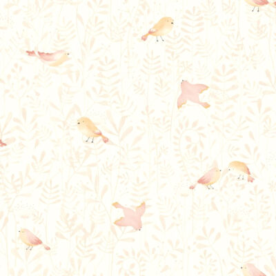 Papel pintado Flying Bird rosa nude