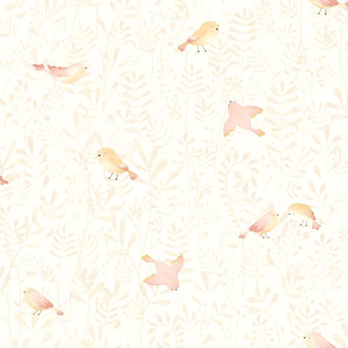 CASADECO_88314120(1) Papel pintado Flying Bird rosa nude - Imagen 1