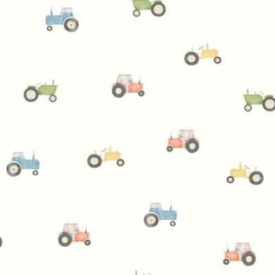 Papel pintado Vintage Tractor multicolor