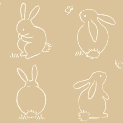 Papel pintado Funny Bunny camel beige