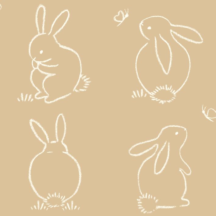 CASADECO_88381887(1) Papel pintado Funny Bunny camel beige - Imagen 1