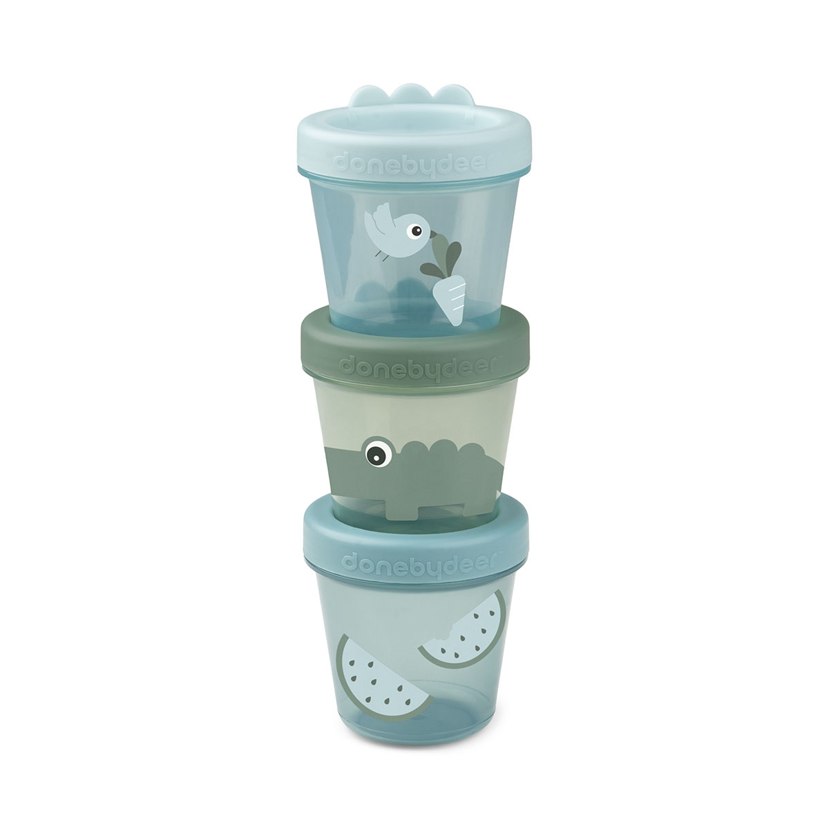Baby food container 3-pack - Croco - Green Pack de 3 contenedores porta alimentos Croco Verde - Imagen 1