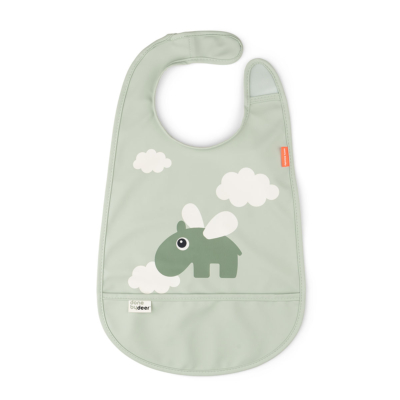 Babero con velcro Happy Clouds verde