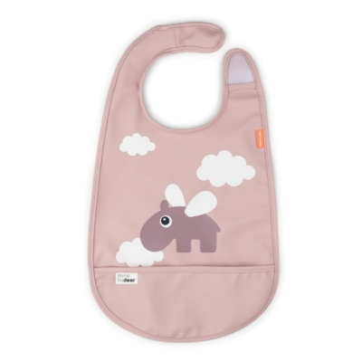 Babero con velcro Happy Clouds rosa