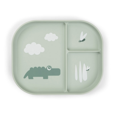 Plato con compartimentos Croco verde