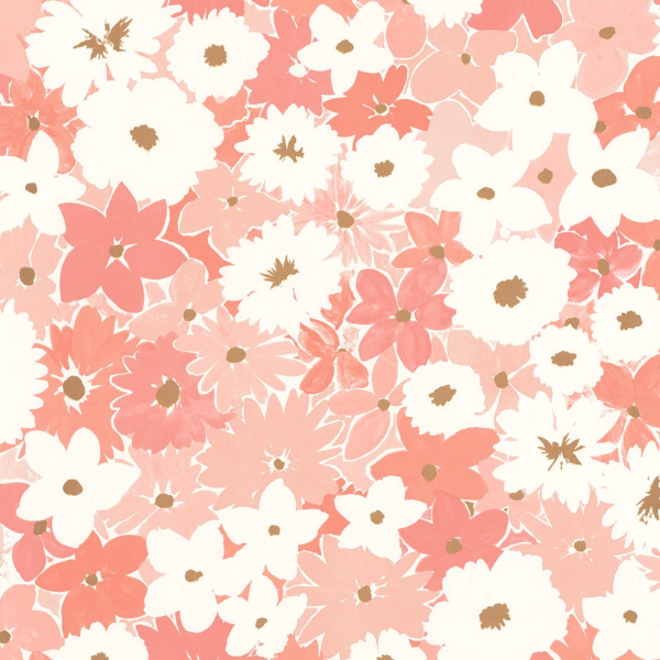 Diseño sin título (26) Papel pintado Let´s go Girls Flora rosa bebé - Imagen 1