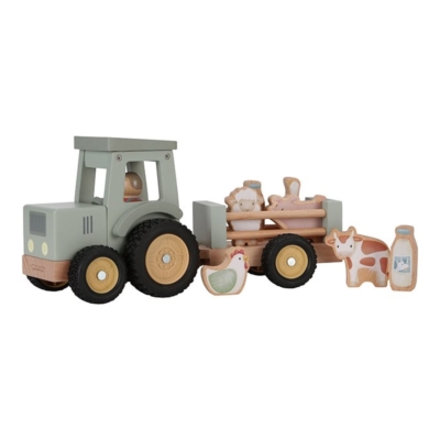Tractor con trailer pequeña granja