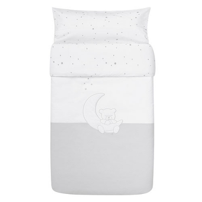 Funda nórdica para cuna Teddy gris