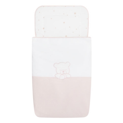 Saco nórdico para cuna de 70x120cm Teddy rosa