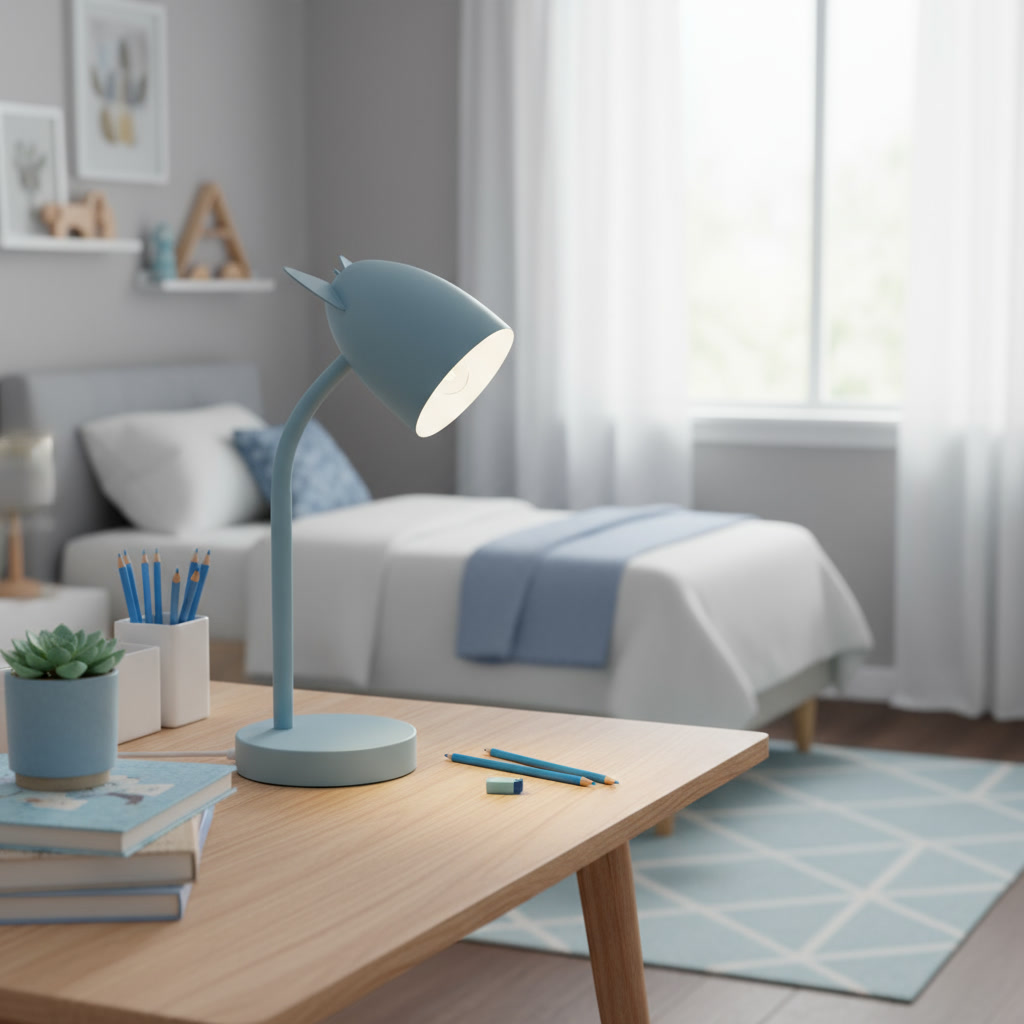 Lámpara infantil de sobremesa orejitas azul - Imagen 4