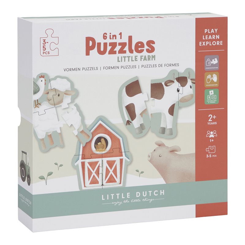 0025487_little-dutch-6-in-1-puzzles-little-farm-little-farm-0 Puzzle 6 en 1 pequeña granja - Imagen 1