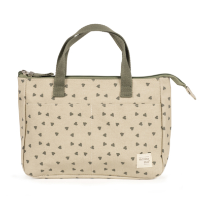 Neceser corazones Poppy musgo