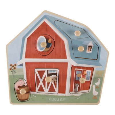 Puzzle de madera pequeña granja