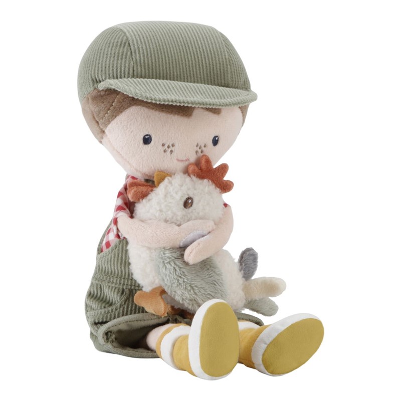 T8KY00016074-04 Muñeco blandito Jim granjero con gallina - Imagen 1