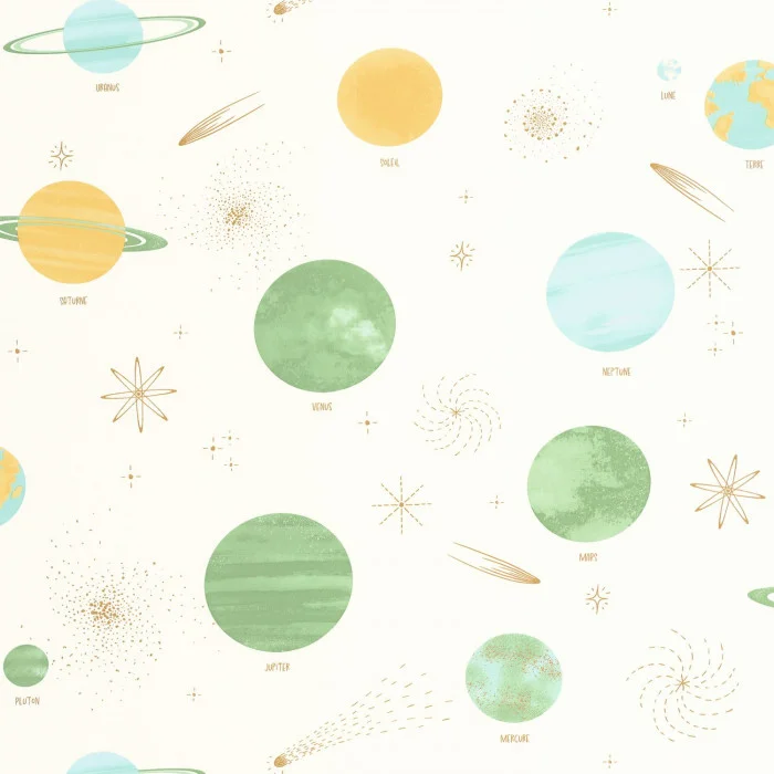 105684320 Papel pintado Les Mini Mondes - Via Láctea Beige - Imagen 1
