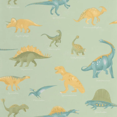 Papel pintado Les Mini Mondes - Jurasic Verde Amande