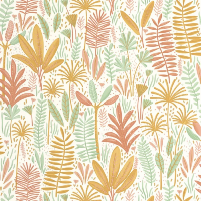Papel pintado Les Mini Mondes - Hierbas Florales Multicolor