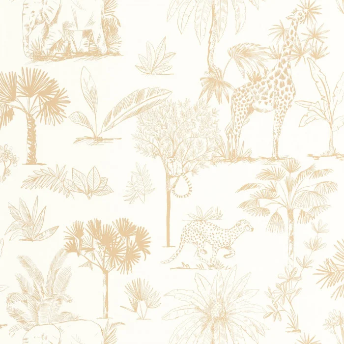 105731010 Papel pintado Les Mini Mondes - Savane Beige - Imagen 1