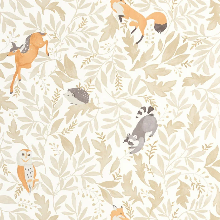 105741010 Papel pintado Les Mini Mondes - Bosque Beige - Imagen 1