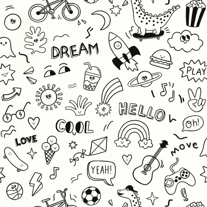 105829090 Papel pintado Les Mini Mondes - Dibujos (Se puede colorear) - Imagen 1