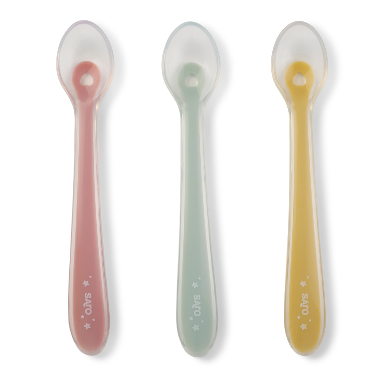 ABACO de madera para bebe Saro (5) Set de 3 cucharas de silicona Blossom - Mustard - Hunter - Imagen 1