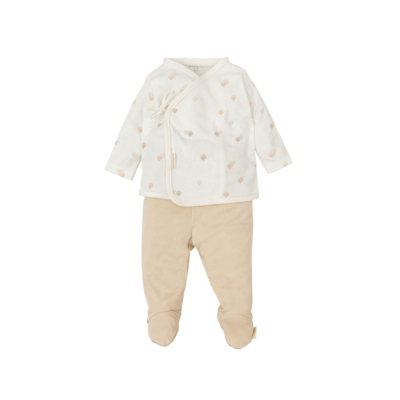 Conjunto de jubón y polaina Ciel beige 1-3 meses